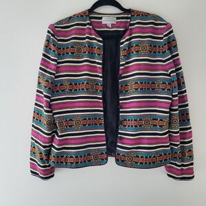 Adrianna Papell Vintage Silk Multicolored Jacket